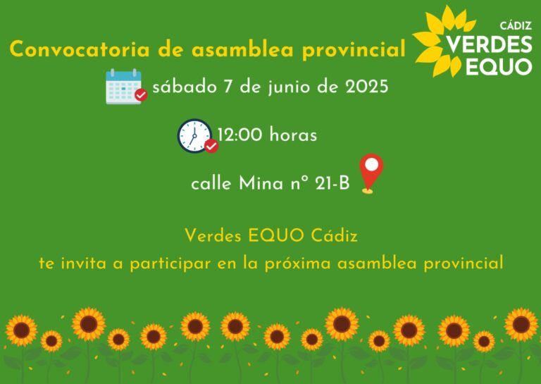 Asamblea provincial de Verdes Equo Cádiz Asamblea provincial de Verdes Equo Cádiz