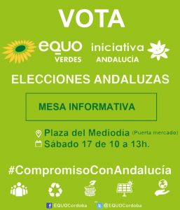 Sábado 17: Actos Campaña Elecciones Autonómicas Sábado 17: Actos Campaña Elecciones Autonómicas Verdes Equo Andalucía
