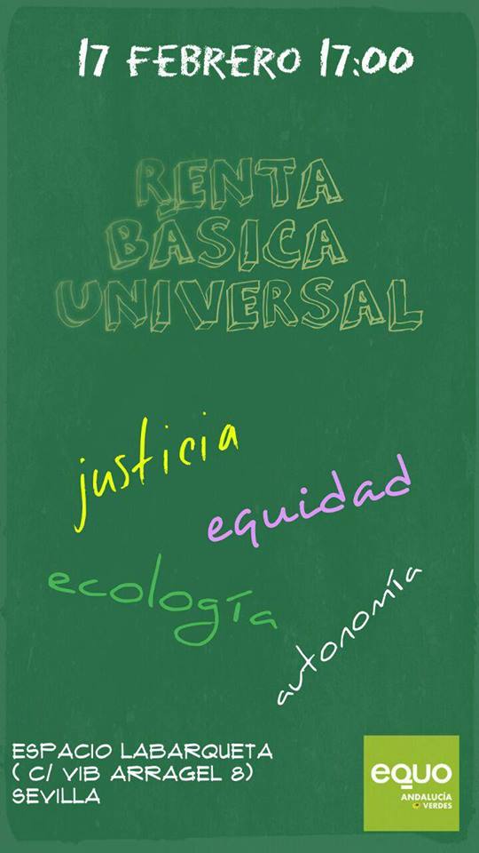 Confirmamos nuestra apuesta por la Renta Básica Universal con una jornada formativa Verdes Equo Andalucía