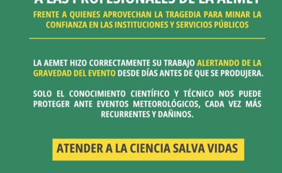 Mostramos nuestro más absoluto apoyo a la AEMET y a sus profesionales Mostramos nuestro más absoluto apoyo a la AEMET y a sus profesionales Verdes Equo Andalucía