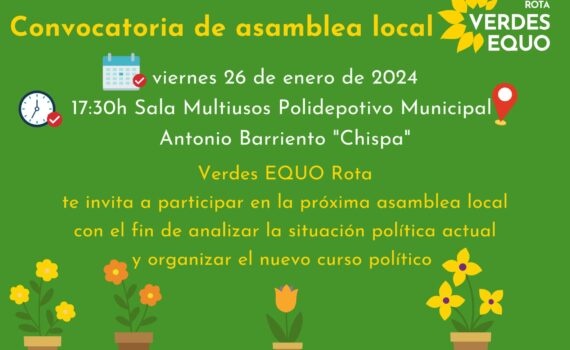Asamblea local Verdes EQUO Rota Asamblea local Verdes EQUO Rota Verdes Equo Andalucía