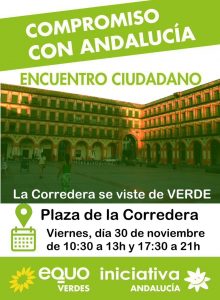 El 30 de noviembre VESTIMOS DE VERDE LA CORREDERA DE CÓRDOBA El 30 de noviembre VESTIMOS DE VERDE LA CORREDERA DE CÓRDOBA Verdes Equo Andalucía