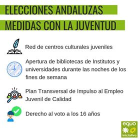 EQUO Verdes-Iniciativa Andalucía apuesta firmemente por la juventud y la infancia Verdes Equo Andalucía