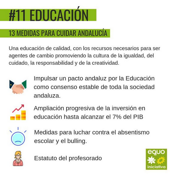 EQUO Verdes – INICIATIVA Andalucía defiende el blindaje del 7% del PIB en Educación EQUO Verdes – INICIATIVA Andalucía defiende el blindaje del 7% del PIB en Educación Verdes Equo Andalucía