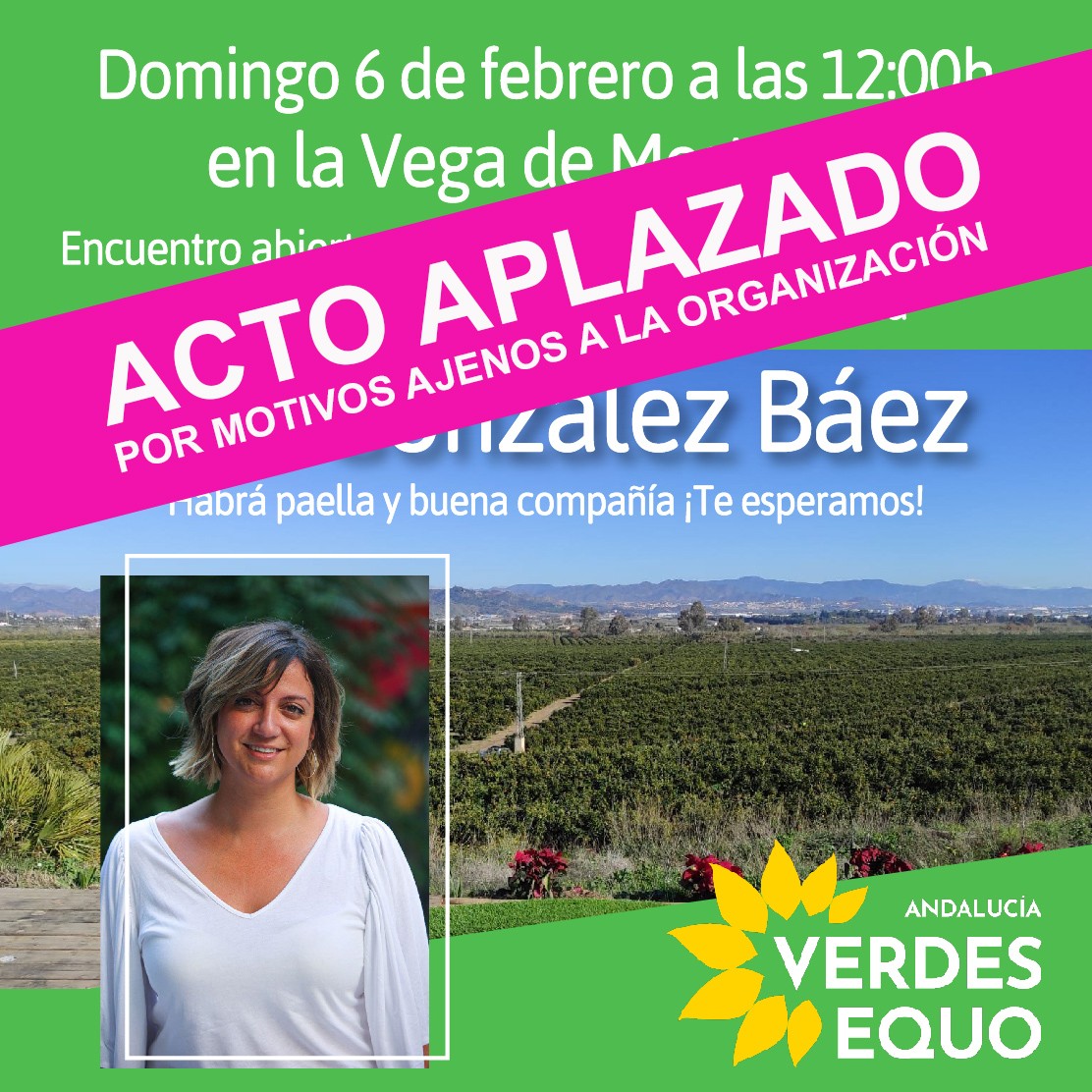 Encuentro abierto y presentación de nuestra candidata a la Junta de Andalucía en la Vega de Mestanza Encuentro abierto y presentación de nuestra candidata a la Junta de Andalucía en la Vega de Mestanza Verdes Equo Andalucía