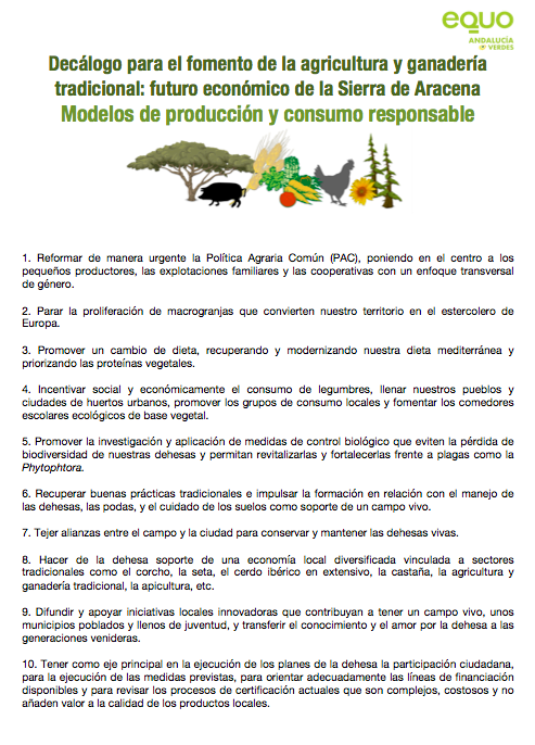 Presentamos nuestro decálogo por una dehesa viva Verdes Equo Andalucía