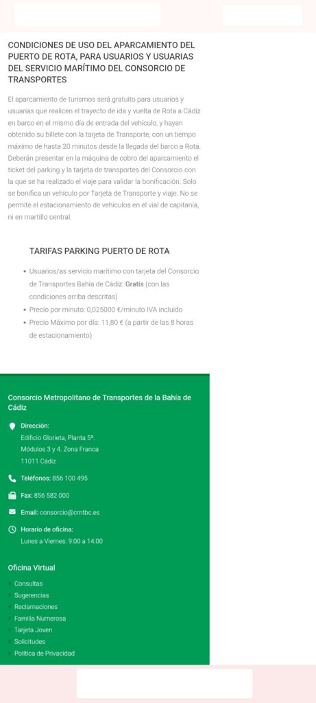 El parking del muelle vuelve a ser gratuito para usuarios del catamarán Verdes Equo Andalucía