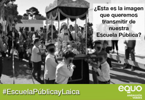 EQUO exige a la Junta que se muestre vigilante para garantizar una educación efectivamente laica en los colegios públicos Verdes Equo Andalucía
