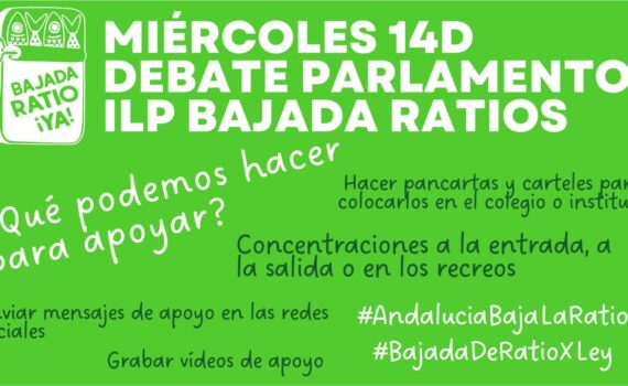 En apoyo a la ILP Bajada de Ratio en Andalucía Por Ley Verdes Equo Andalucía