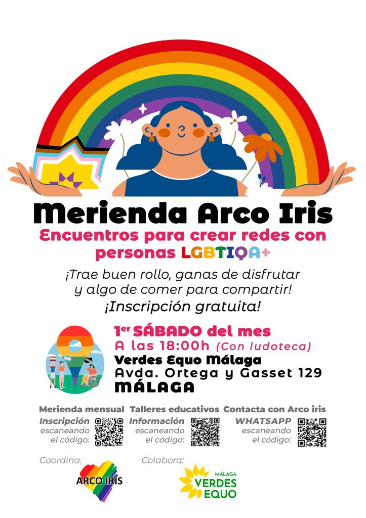 Meriendas Arco Iris en la sede. Encuentros de personas LGBTIQA+ y aliadas Verdes Equo Andalucía