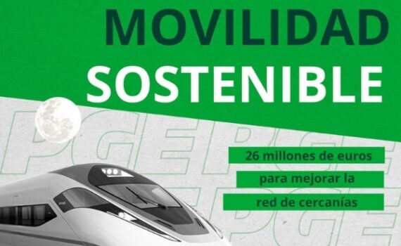 Solicitamos más trenes de Cercanías para Andalucía Imagen cartel movilidad sostenible en Andalucía con trenes de Cercanías