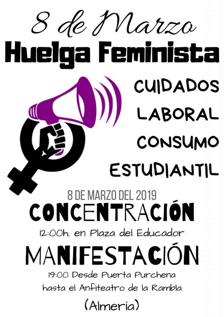 Equo Almería Verdes secunda la huelga feminista de 24 horas del 8M Verdes Equo Andalucía