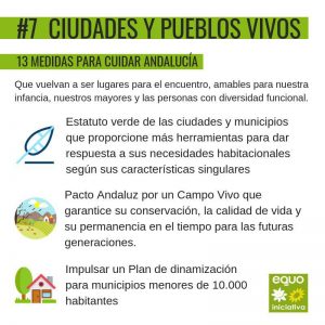EQUO Verdes-Iniciativa Andalucía propone un nuevo modelo de pueblos y ciudades Verdes Equo Andalucía