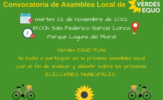 Convocatoria de Asamblea Verdes EQUO Rota Convocatoria de Asamblea Verdes EQUO Rota Verdes Equo Andalucía