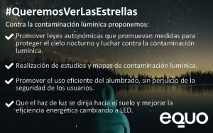 EQUO demanda medidas legislativas eficaces para combatir la contaminación lumínica Verdes Equo Andalucía
