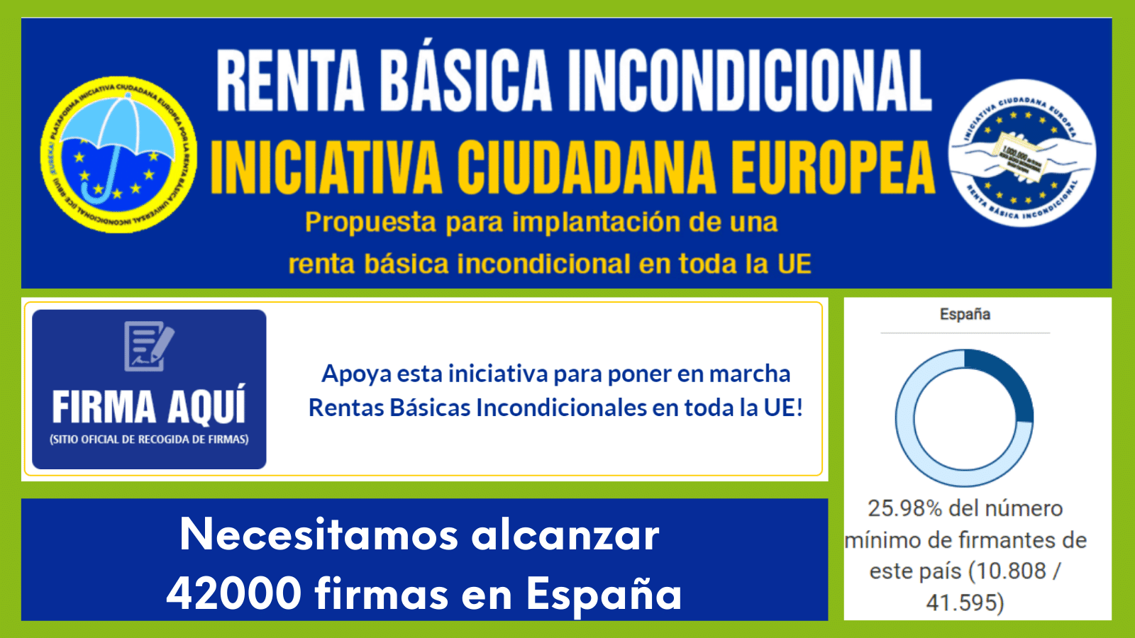 Firma la Iniciativa Ciudadana Europea por una Renta Básica Firma la iniciativa ciudadana europea por la renta básica incondicional
