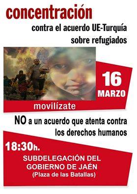 EQUO se suma, también en Jaén, a la movilización contra el acuerdo UE-Turquía en materia de refugiados Verdes Equo Andalucía