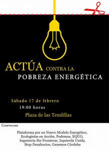 EQUO se suma a las movilizaciones contra la pobreza energética Verdes Equo Andalucía