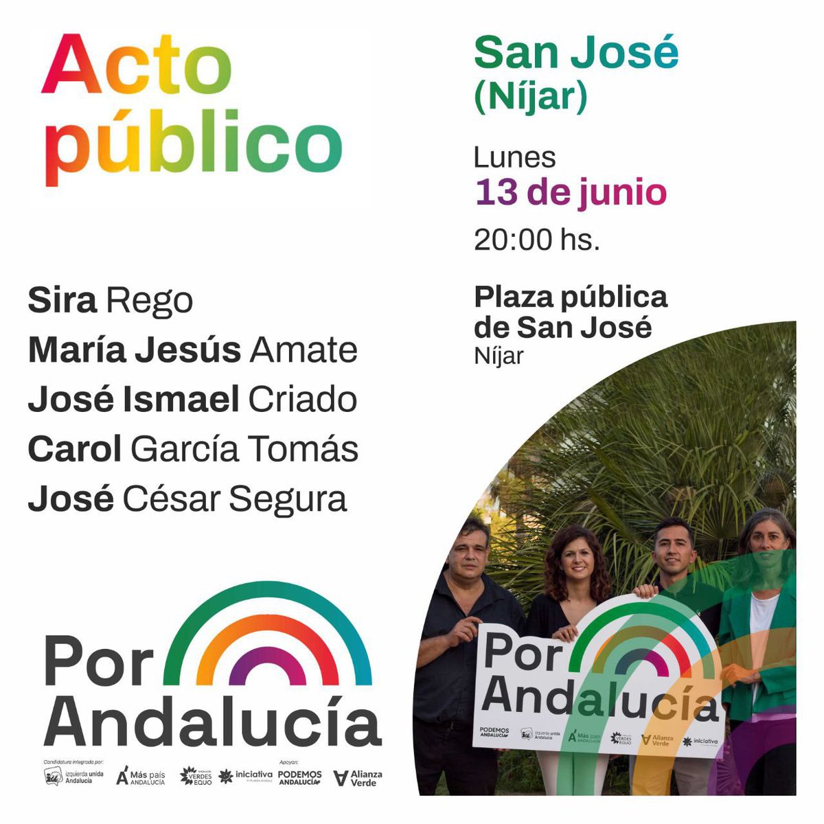 Acto Público. Elecciones autonómicas. 19 de Junio de 2022 Acto Público. Elecciones autonómicas. 19 de Junio de 2022 Verdes Equo Andalucía