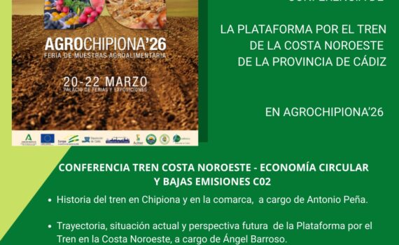 Verdes Equo anima a la ciudadanía roteña a acudir a informarse en este nuevo acto de la Plataforma por el Tren Costa Noroeste Verdes Equo Andalucía