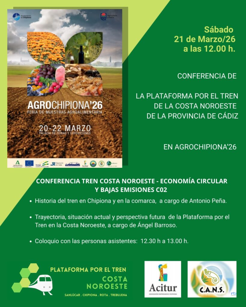 Verdes Equo anima a la ciudadanía roteña a acudir a informarse en este nuevo acto de la Plataforma por el Tren Costa Noroeste Verdes Equo anima a la ciudadanía roteña a acudir a informarse en este nuevo acto de la Plataforma por el Tren Costa Noroeste Verdes Equo Andalucía