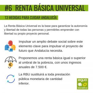 La Renta Básica Universal, una de las propuestas irrenunciables del programa de EQUO Verdes-Iniciativa Andalucía Verdes Equo Andalucía
