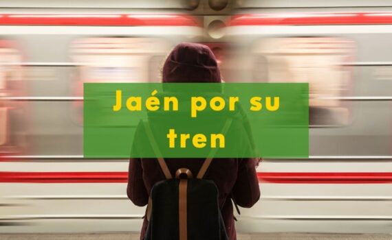 Jaén necesita rescatar el ferrocarril imagen de un tren pasando y una persona mirando.